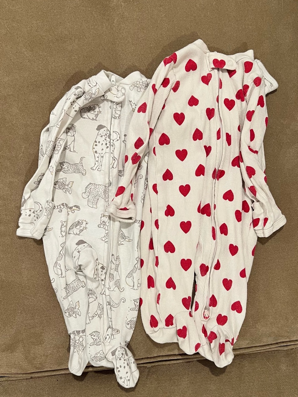 Bundle of 2 Little Planet Footies - Animal and Heart Prints